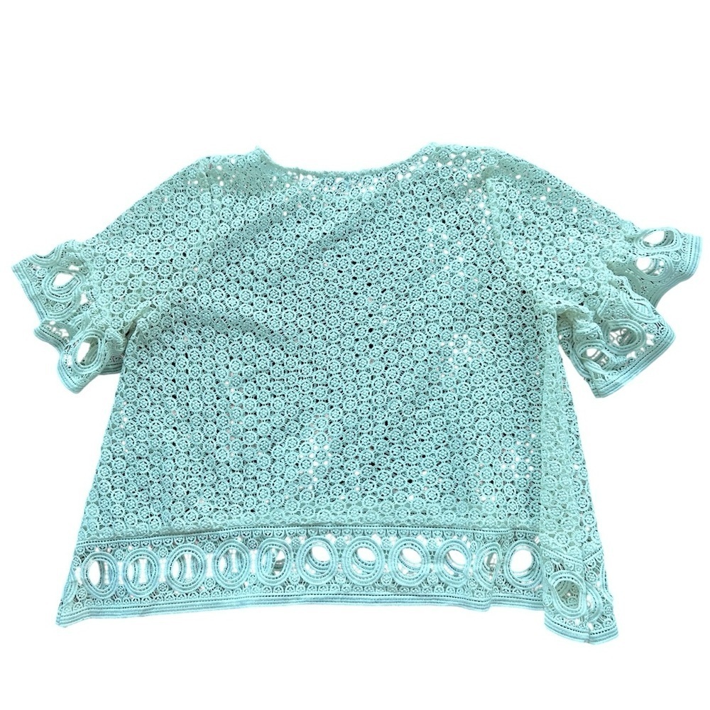 𝅺Anthropologie English factory white crochet‎ cutout blouse - Picture 6 of 8